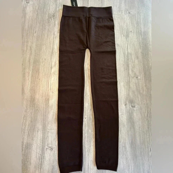 Free to Live Womens Leggings Brown Solid Stretch One Size Footless Chocolate - Picture 4 of 9